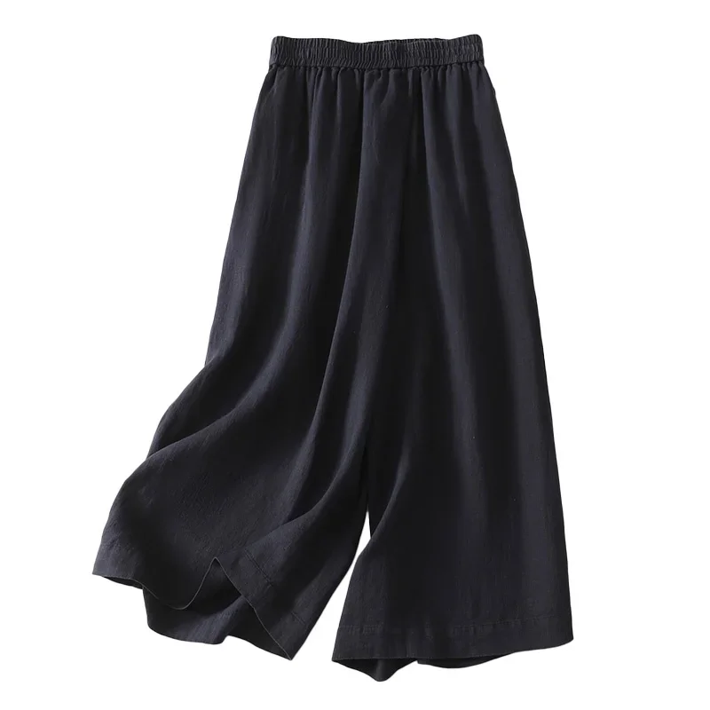 2025 Pantaloni larghi elastici della nuova primavera Donna Pantaloni da donna letterari di moda coreana Abbigliamento femminile solido casual