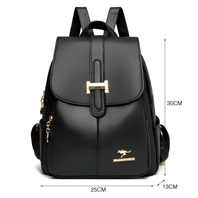 New Trend Ladies Backpack Famous Brand Leather Youth Girl School Bag Large Capacity Shoulder Bag Multifunctional Travel Backpack