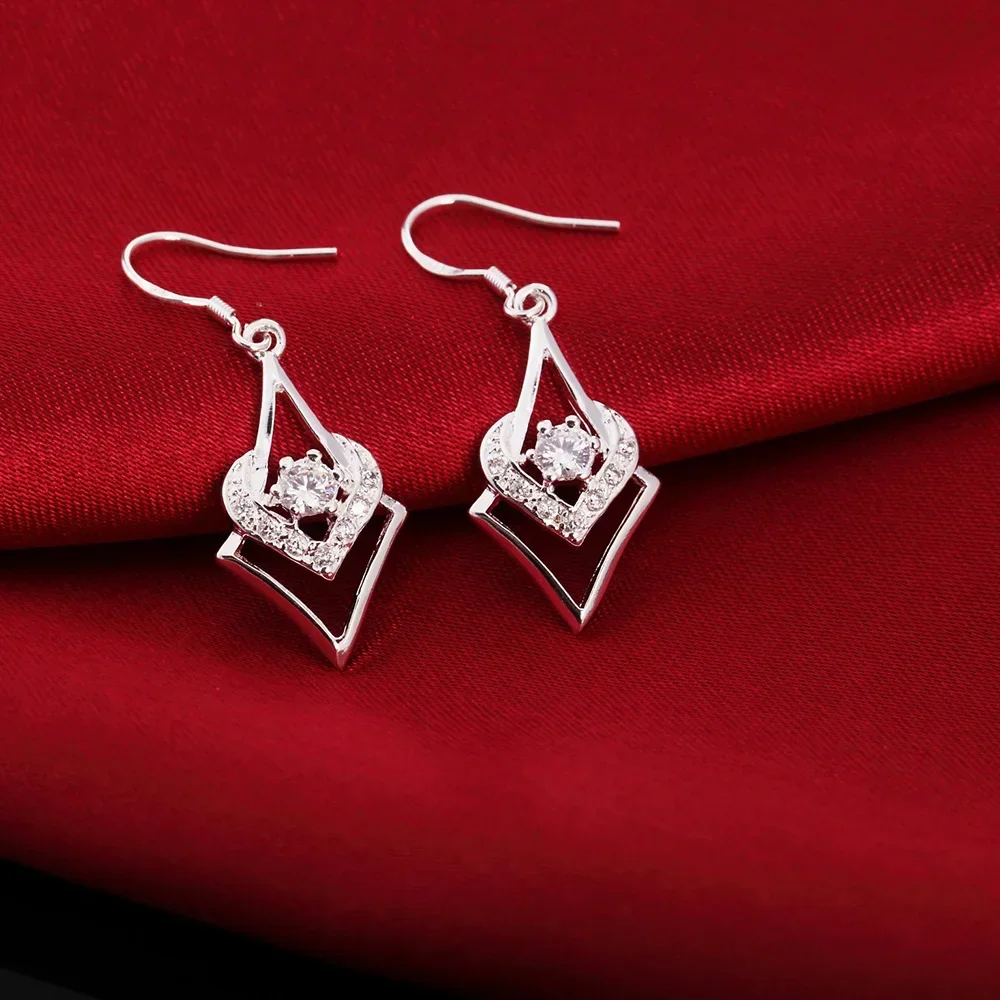 Fashion kpop 925 Sterling Silver Special crystal drop Earrings for Women fashion party wedding designer Jewelry Anniversary gift