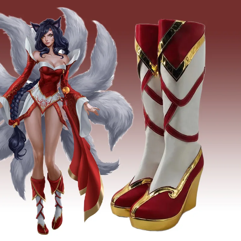 

LOL Ahri Cosplay Shoes Anime Game League of Legends Long Boots Ahri Cosplay Costume Prop Shoes for Halloween Party Accessories