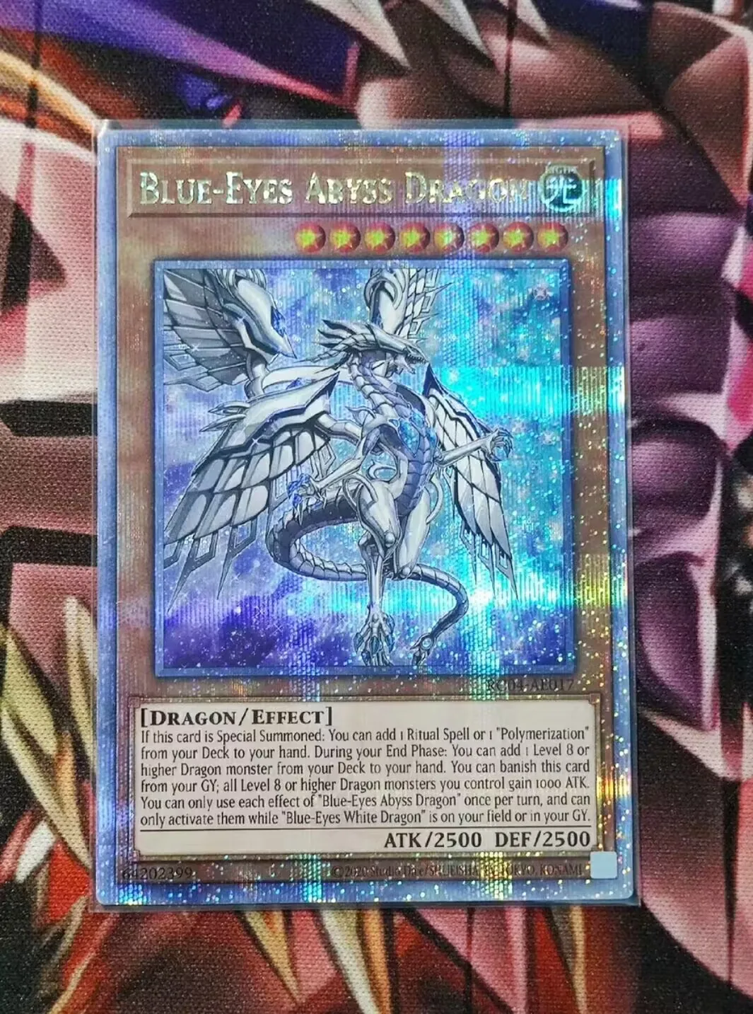 

Yugioh KONAMI RC04-AE017 Blue-Eyes Abyss Dragon 25th Quarter Century Secret Rare Asian English Collection Mint Card