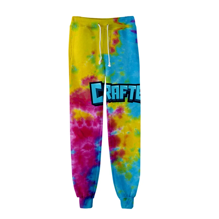 Diamond Craftee Face Tie dye Pants Jogging 3D Casual Men Boys Sweatpants Cosplay Costume Long Sport Trousers Brand Clothing