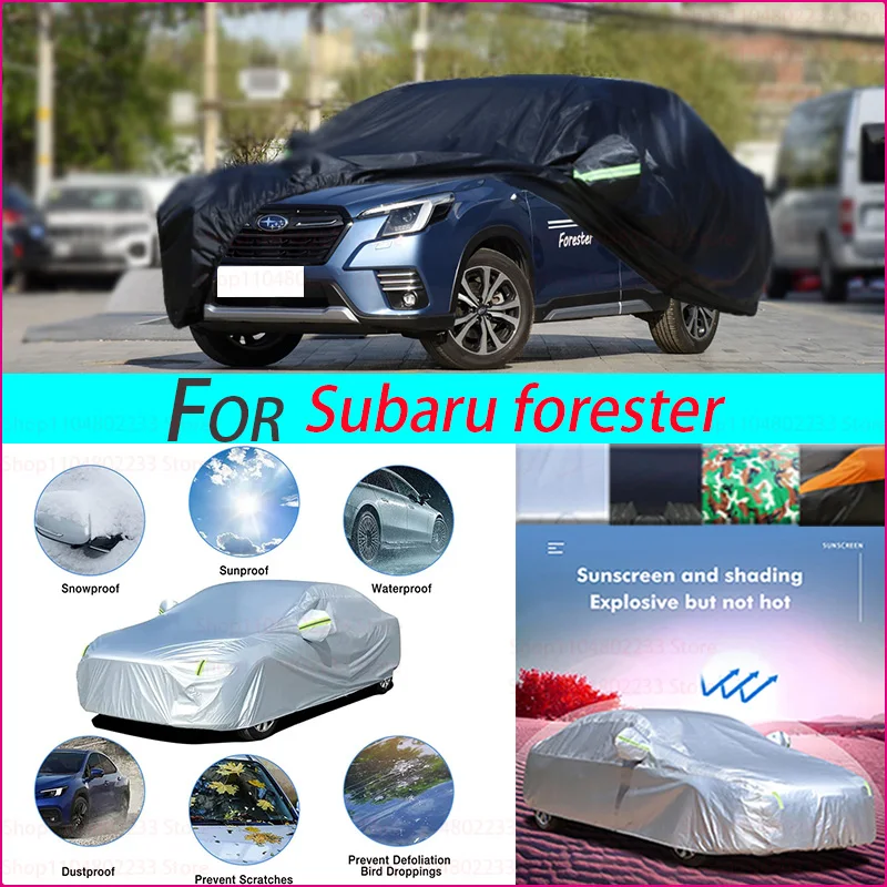 

Black Heavy Duty Car Cover Waterproof All Weather, Full Exterior Cover Outdoor Snow Sun Uv Protection For Subaru Forester