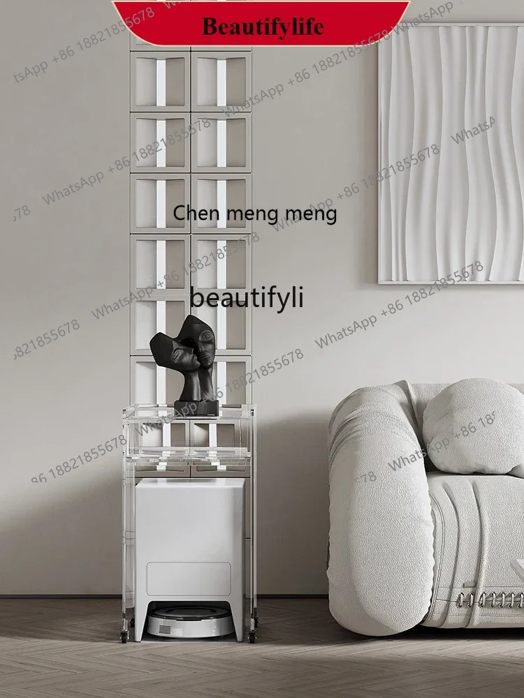 G153 Modern Minimalist Sweeping Robot Storage Rack Mobile Shelf Storage Rack Furniture Living Room
