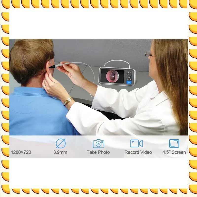 

BAAU 4X Otoscope Ear Endoscope 3.9Mm 4.5 IPS 1080P HD Ear Scope Wax Removal Cleaner Tools With 2500Mah Rechargeable Battery