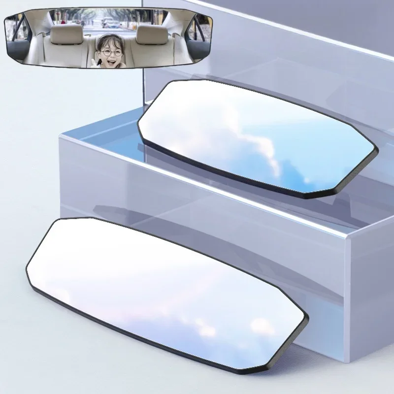 

Wide Angle Convex Rearview Mirror Anti-Glare HD Glass Large Vision Car Interior Monitor for Baby Child Seat View Universal Auto