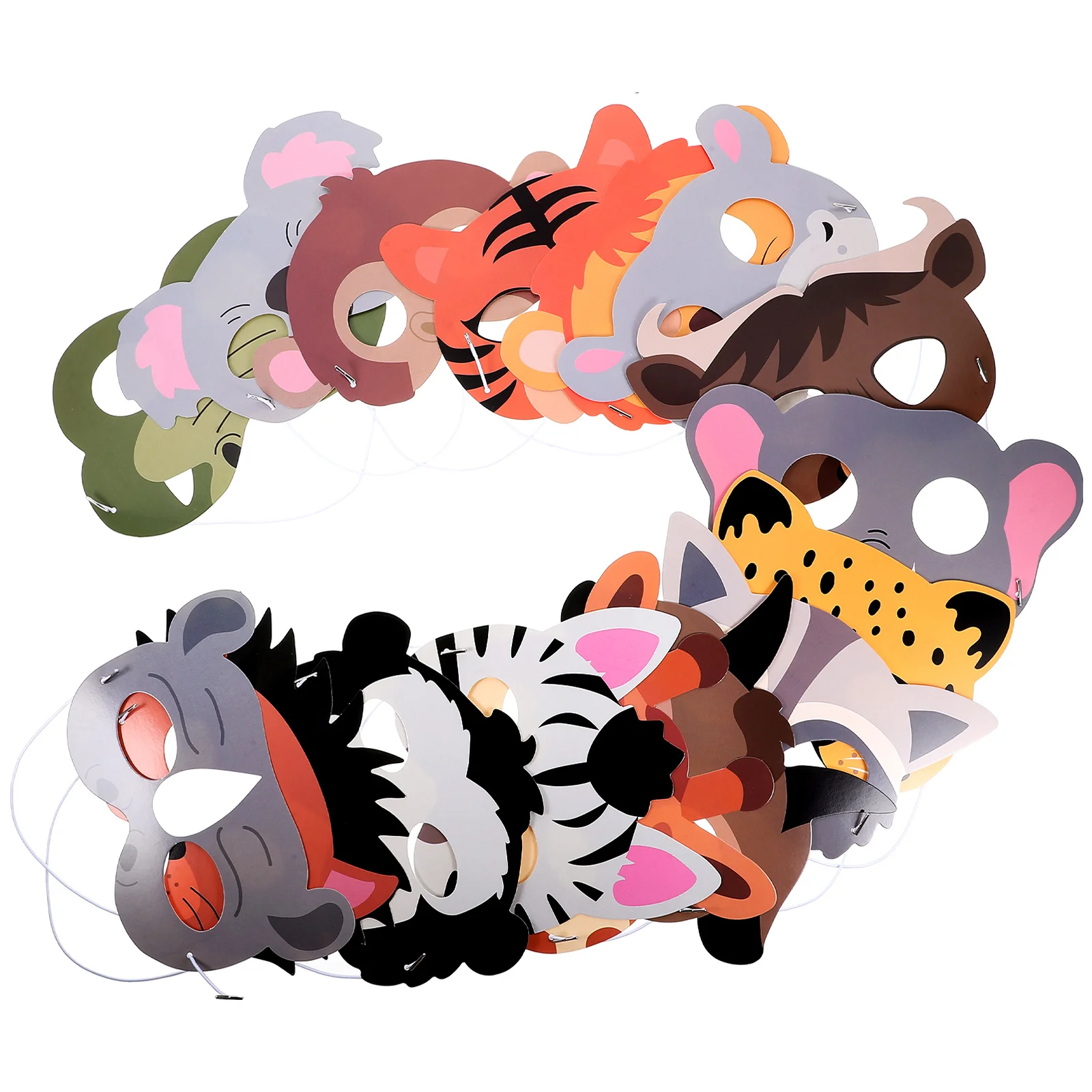 

16 Pcs Animal Paper Mask Decoration Cake Birthday Decorations Animals Masks for Party Favors