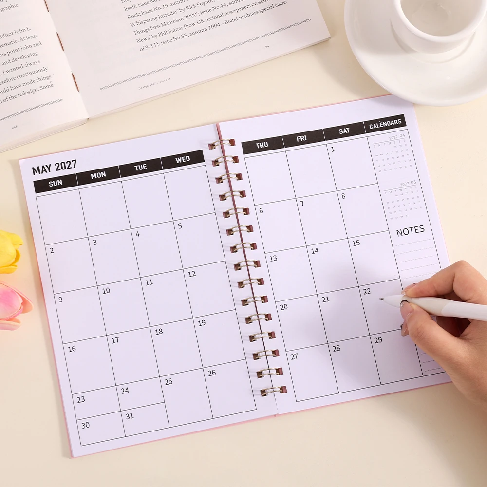 Schüler-Monatsplaner 2026–2027, PVC-Abdeckung für die Schule, 24-Monats-Kalender für Prüfungsplanung, Hausaufgaben, tägliches Zeitmanagement – Detail 5