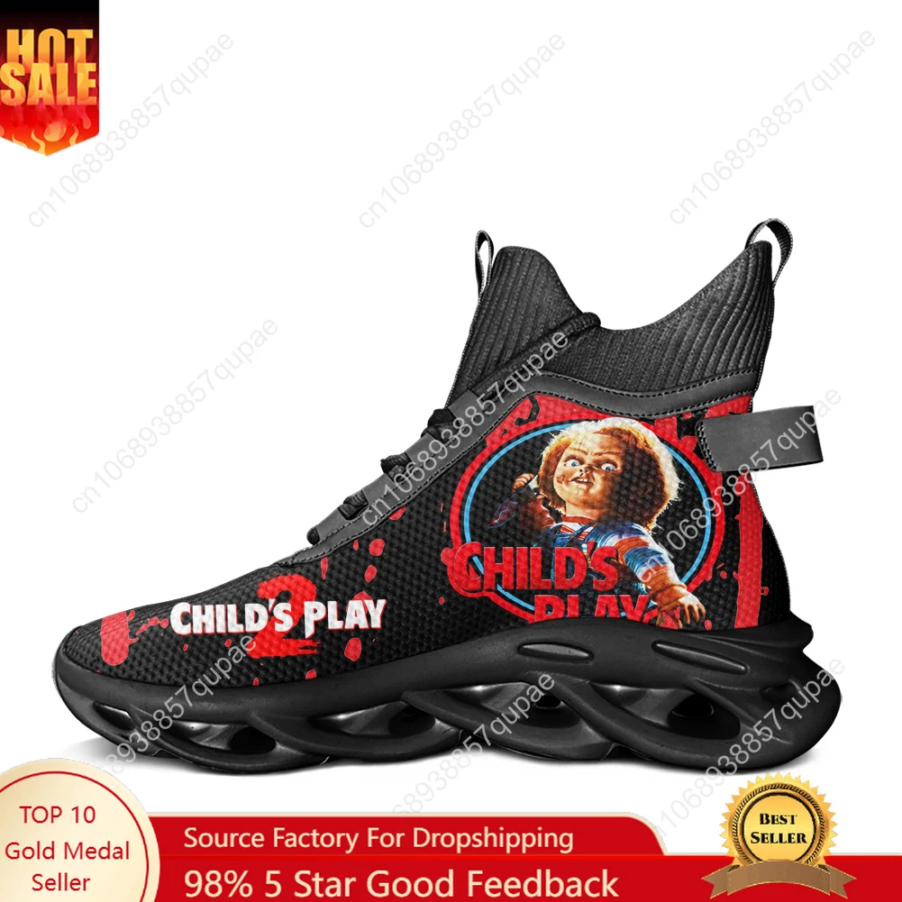 

Horror Movie Childs Play Chucky Flats High Top Flats Sneakers Men Women Sports Hiking Travel Shoes Running Shoes Custom Shoes