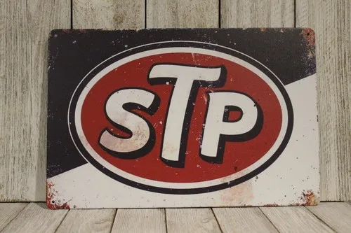 STP Motor Oil Tin Sign Vintage Style Rustic Look Garage Gas Station Treatment XZ