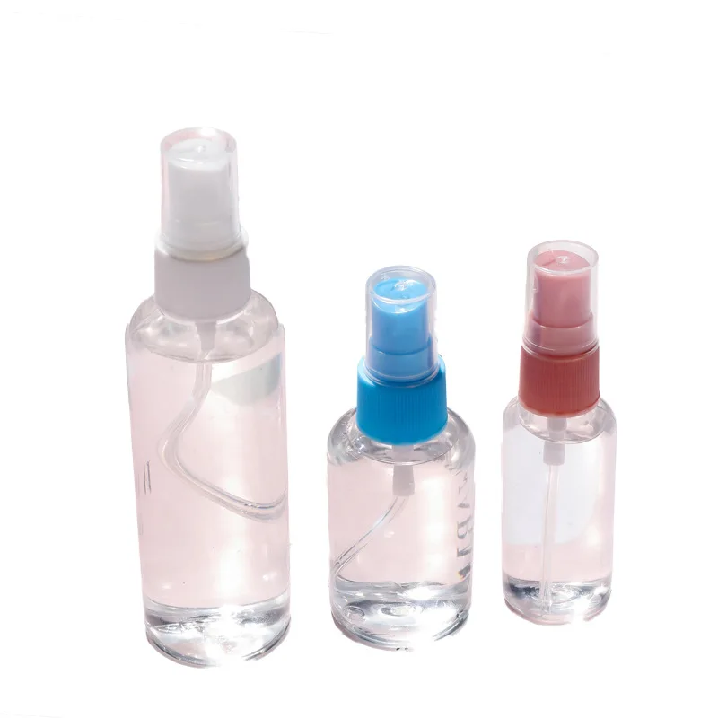 Botellas recargables de 30/50/100ml, botella de Perfume de plástico transparente para viaje, atomizador, botella vacía con pulverizador pequeño, sin tóxicos y segura