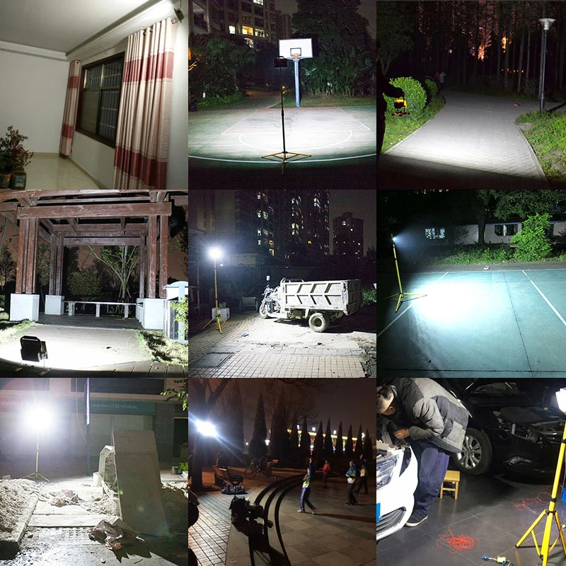 Charging led flood light outdoor super bright strong light waterproof camp square stall site emergency lighting home