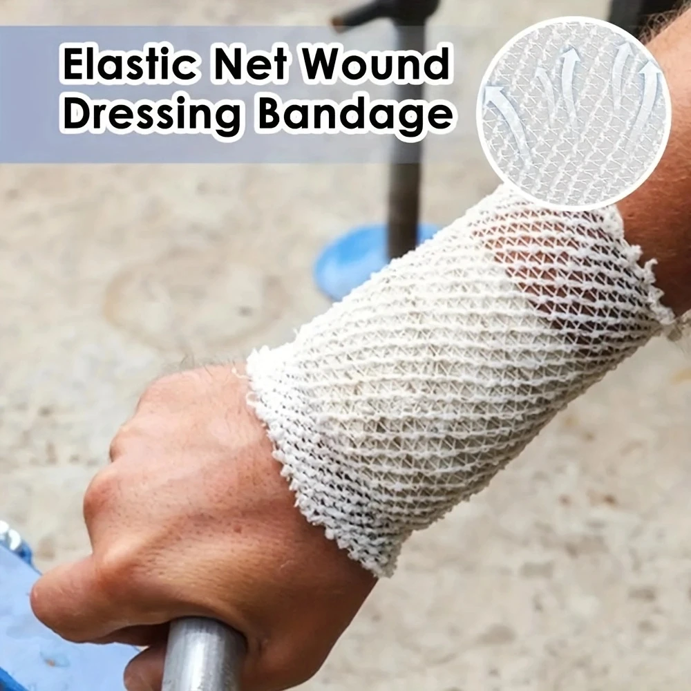 1 Roll Elastic Net Wound Dressing Breathable Bandage Retainer for Adults Ankle Net Tubular Bandage Mesh Tubing Tubular Gauze Fix