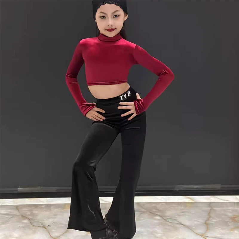 

Новая детская одежда для латинских танцев Samba Rumba, костюмы для соревнований по бальным танцам для девочек, детская тренировочная одежда для латинских танцев DW11098