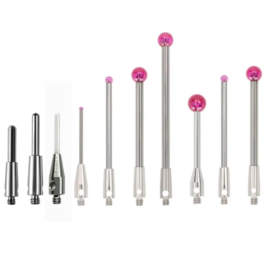 M2 M3 cylindrical CMM measuring needle 0.5mm 1.0mm ruby ball head 3D probe 1210 three coordinate measuring needle