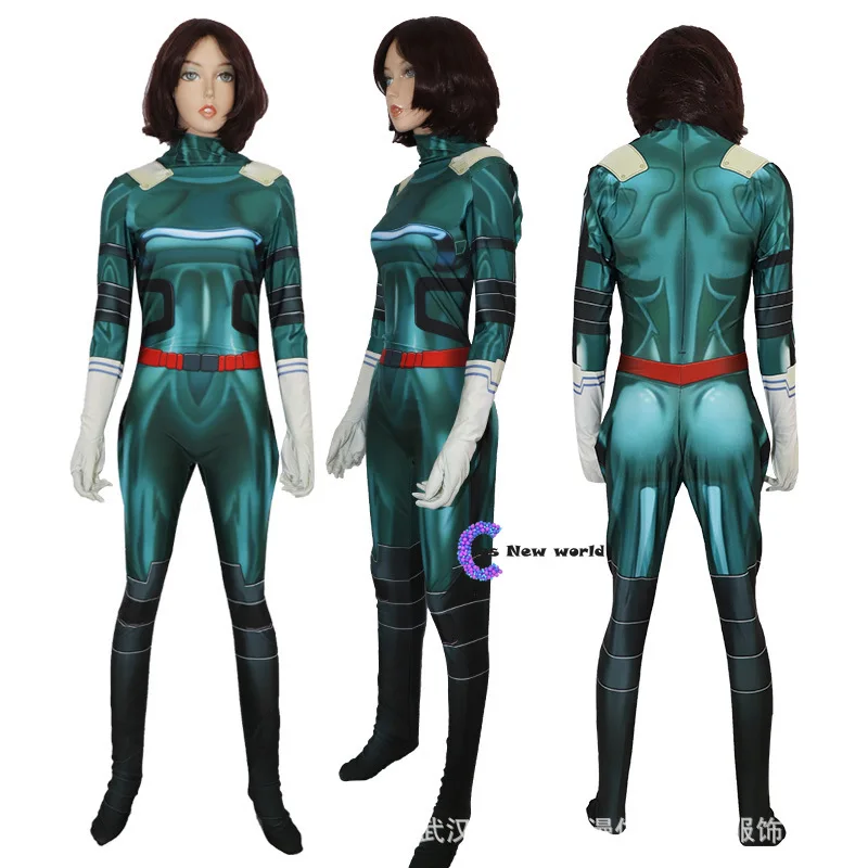 Fantasia de cosplay de my hero academia 2020, fantasia de my hero academia midoriya izuko deku para homens e mulheres, com traje zentai para halloween, body para crianças e adultos