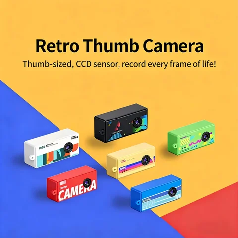 Mini Digital Camera 0.96 Inch Thumb Camera Keychain Camera Retro Support Memory Card 1080p Very Small Camcorder Video Recorder