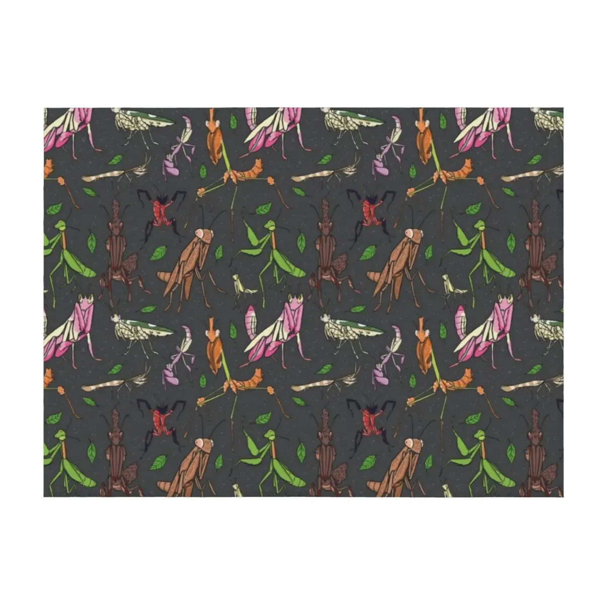 

praying mantis pattern Throw Blanket cosplay anime Flannel Fabric blankets and throws Flannels Blankets
