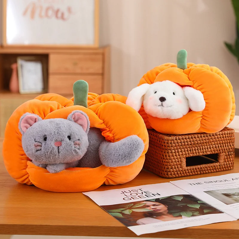 Nid de Citrouille en Peluche, Jouet Mignon pour Animal de Compagnie à l'Intérieur, Coussin de Canapé Décoratif, Doux, Cadeaux de Noël