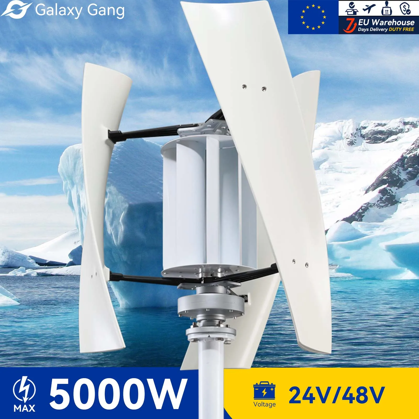 

Galaxy Gang 3KW 3000w Vertical Axis Maglev Windmill Turbine High Voltage Generator 24V 48V With Hybrid Charge Controller GGX5