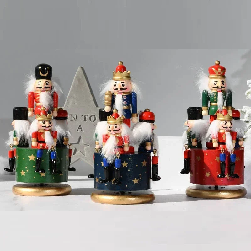 

European Hand-painted Christmas Decorations, Nutcracker Soldier Music Box Craft Figurine
