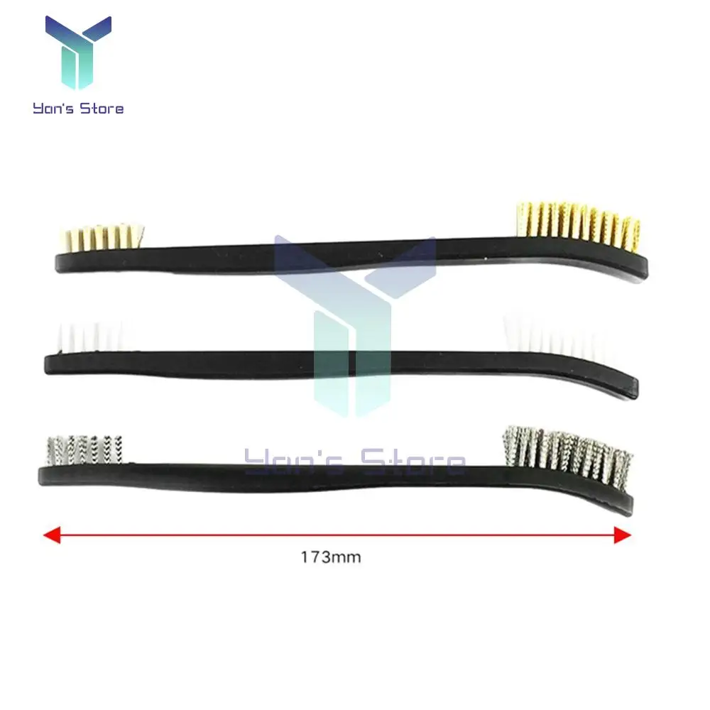7Pcs Dual Head Cleaning Brushes 6.7 Inches Nylon Copper Brass Brush Head   Precision Instruments Electronic Boards Cleaning Tool
