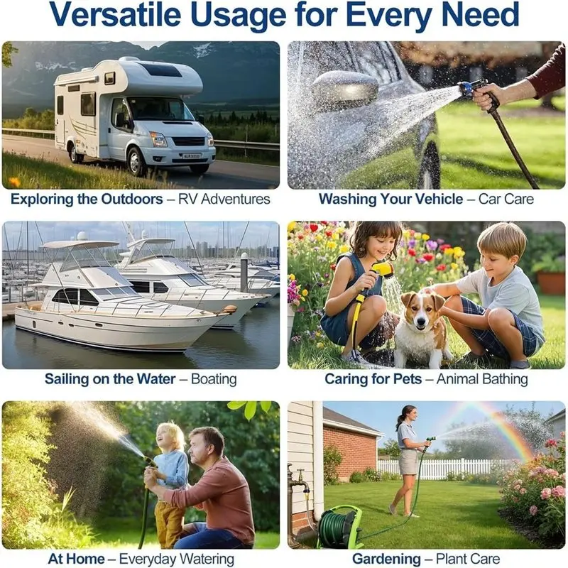 Premium RV Water Hose 1FT-Lead-Free, Anti-Kink, Leak-Proof, 3/8
