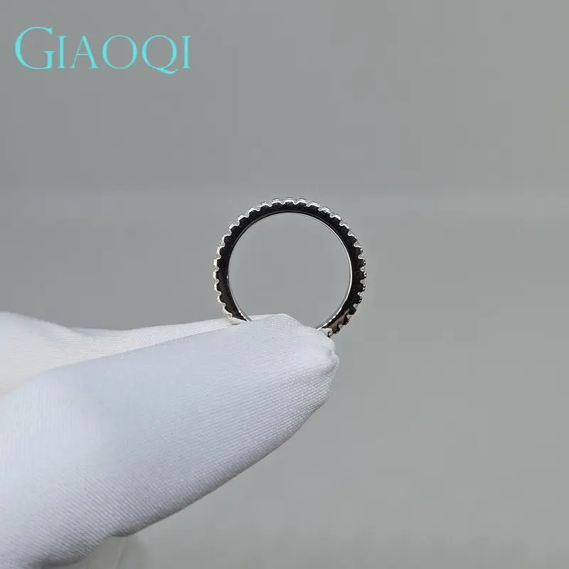 GIAOQI الأصلي PT950 البلاتين مجموع 1 قيراط الجولة الرائعة قطع تمرير الماس تستر D اللون مويسانيتي خاتم الأميرة مجوهرات