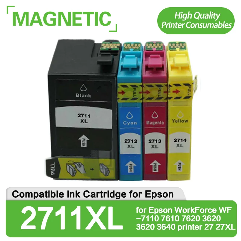 4X 2711 High quality compatible ink Cartridge for Epson WorkForce WF-7110 7610 7620 3620 3620 3640 printer 27 27XL