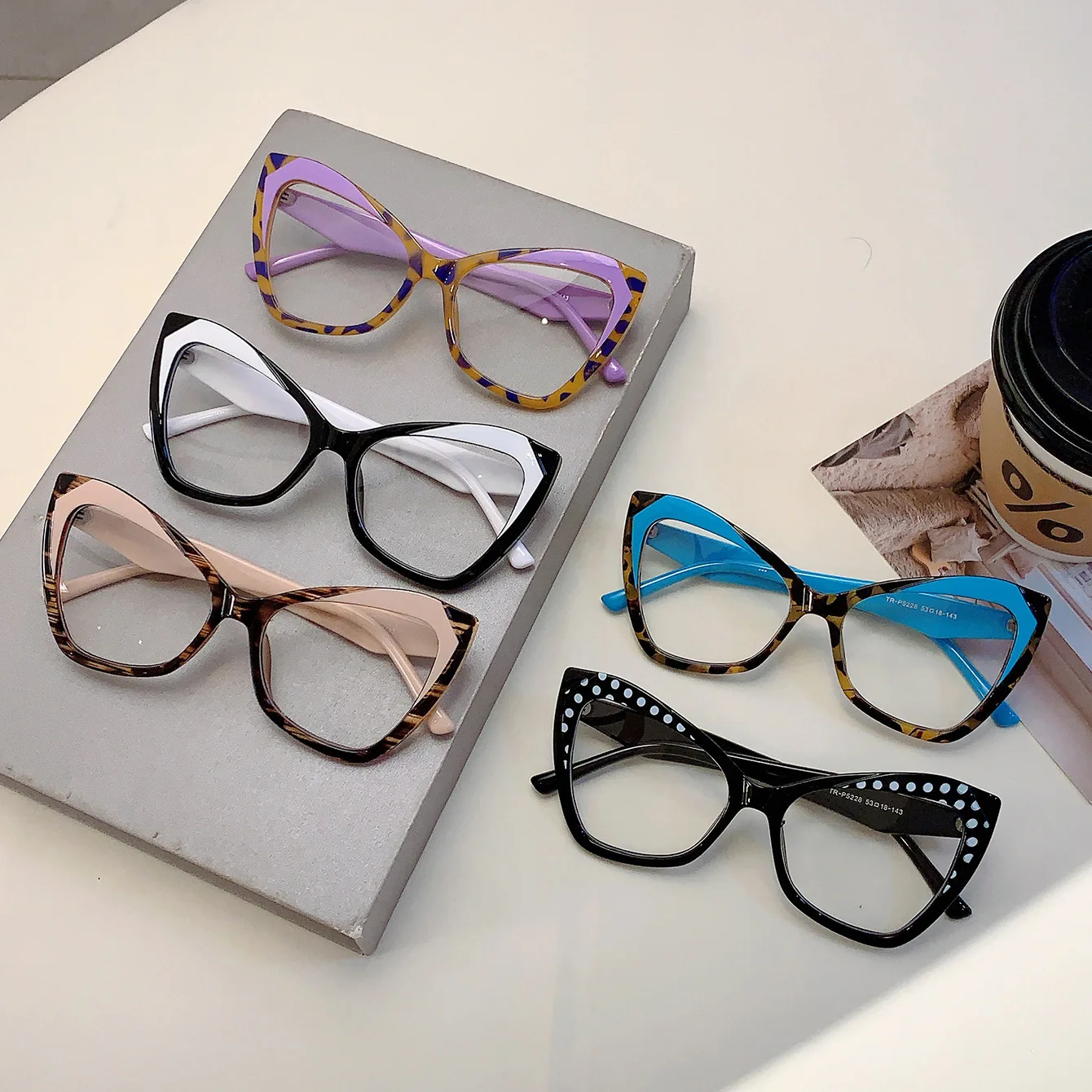 Vintage Anti Blue Light Blocking Butterfly TR90 Glasses Women For Female Luxury Brand Designer Myopia Prescription Optical Frame