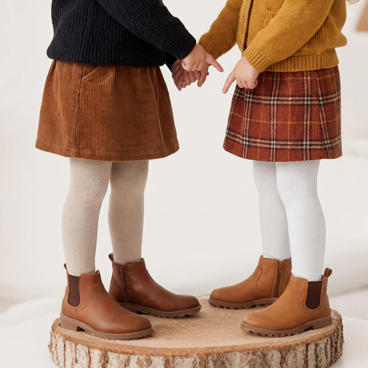 2 Stück, integrierte Fleece-Strumpfhosen für Kleinkinder, warme Winter-Leggings mit Fußteil, in verschiedenen Farben. – Detail 5