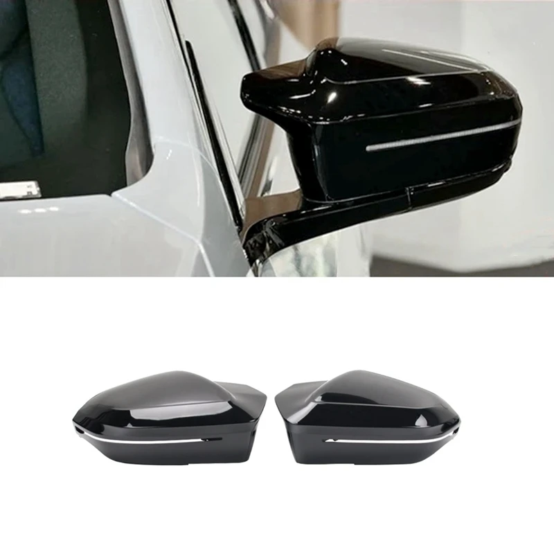 

Car Side Mirror Cover LHD For BMW 5 7 Series G60 G61 G68 G70 Rearview Mirror Cover M Look Replacement Bright Black