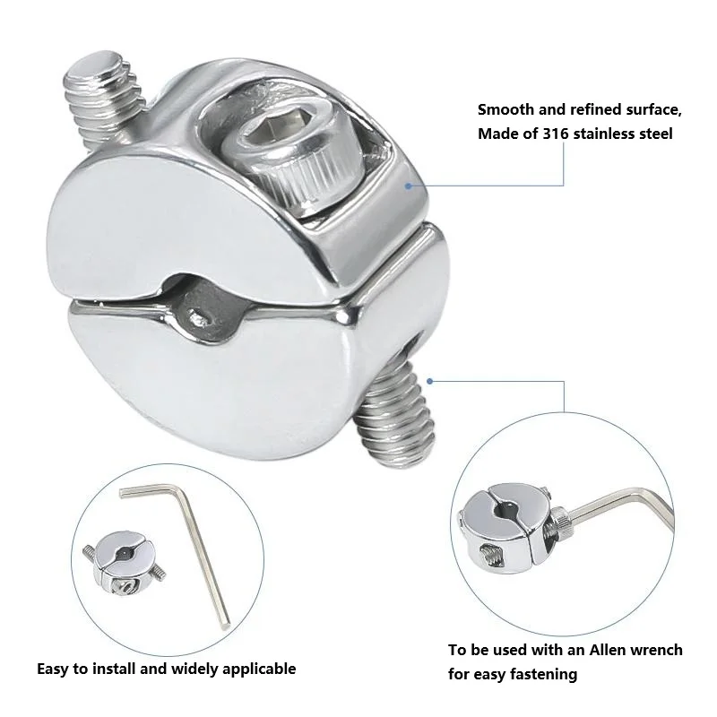 Stainless Steel 316 Steel Wire Rope Brake Steel Rope Clamp Lock Wire Device Circular Buckle Stop Clip Fixing Accessories