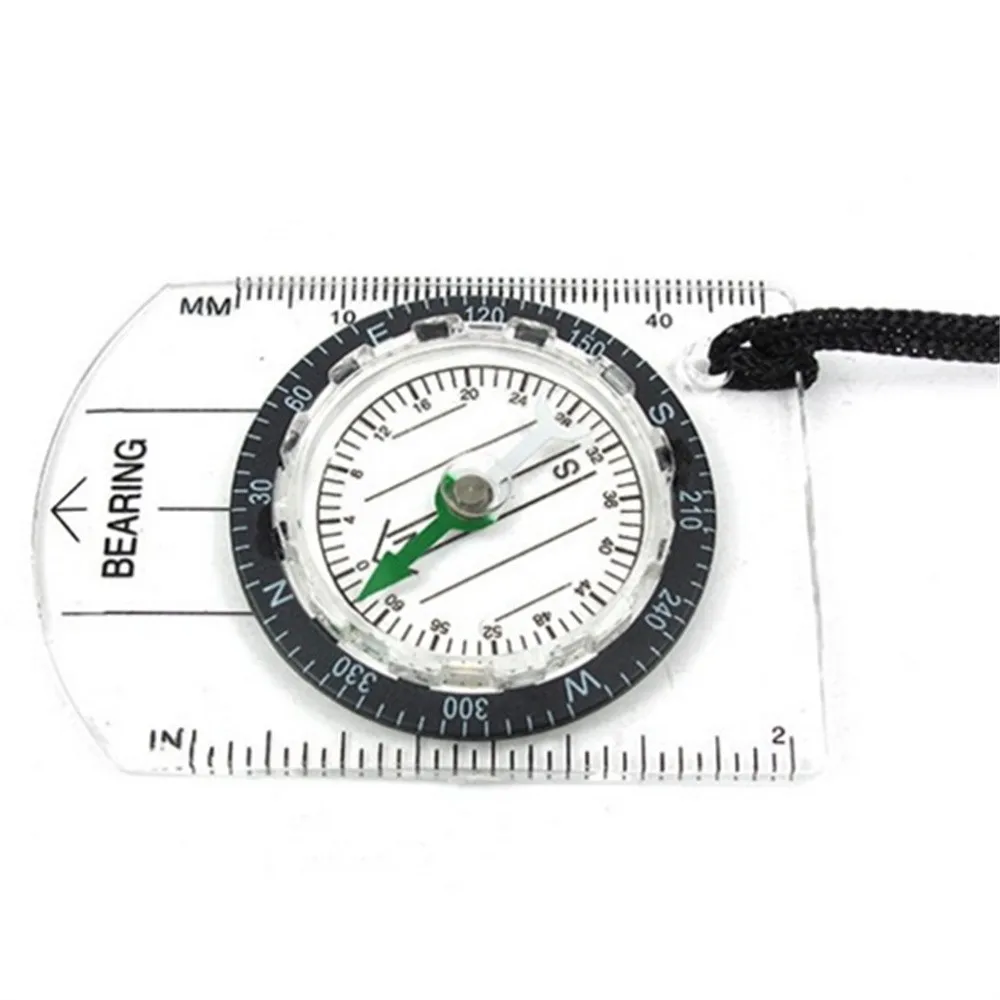 1pc Multifunction Ruler-Compass Outdoor Map Reading Scale Camping Hiking Fishing Backpacking Survival Compass-Accuracy Up To 1mm