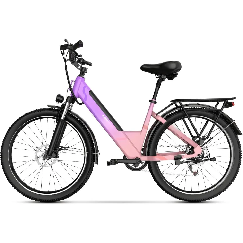 

Электровелосипед для взрослых – мощный двигатель 1000 Вт, съемная батарея 48 В, 7 скоростей, передняя подвеска и ЖК-дисплей – для поездок на работу