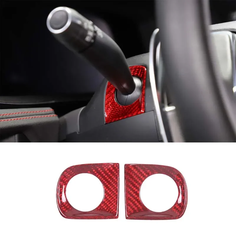 For Chevrolet Corvette C8 2020+ Car Wheel Steering Teering Rod Base Trim Cover Real Carbon Fiber Interior Accessories 2 Pcs