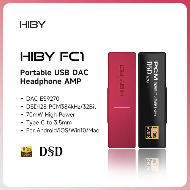 Hiby-出力3.5mm,dac,オーディオデコーダー,ヘッドフォン,Android, iOS, Mac, Win 10,  PC,スマートフォン用dsd128,hoby fc1ポータブルタイプc - AliExpress