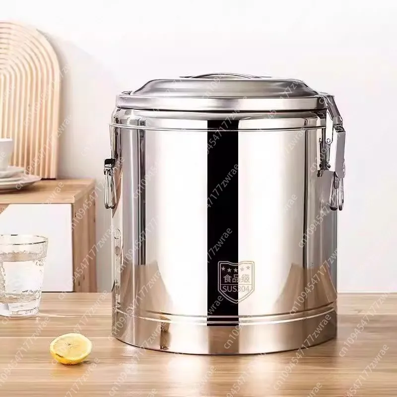 

304 insulated bucket Commercial stall large capacity stainless steel canteen ice, soup, ice powder, rice, Congee bucket