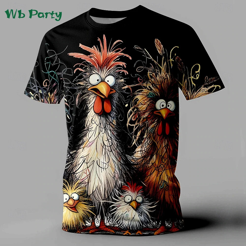 3D Printed Fun Animal Chicken Quick-dry Breathable Men's  Women's Sports T-shirts Outdoor Street Role-playing, Parent-child Tops