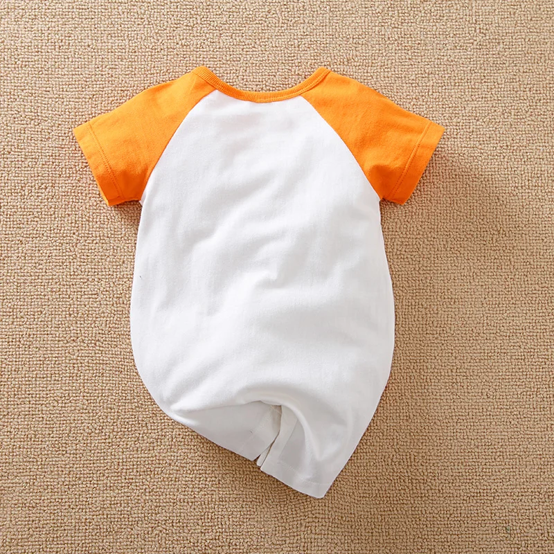 Baby Spring and Autumn Style Boys and Girls Short Sleeve Cute Little Fox Casual All Cotton Round Neck Bodysuit