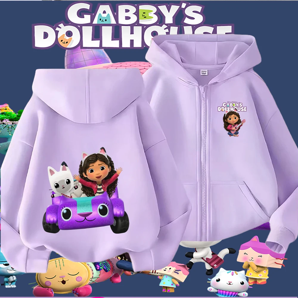 

Детская толстовка на молнии с милым мультяшным принтом кота и очаровательным дизайном для девочек и мальчиков, удобная повседневная верхняя одежда