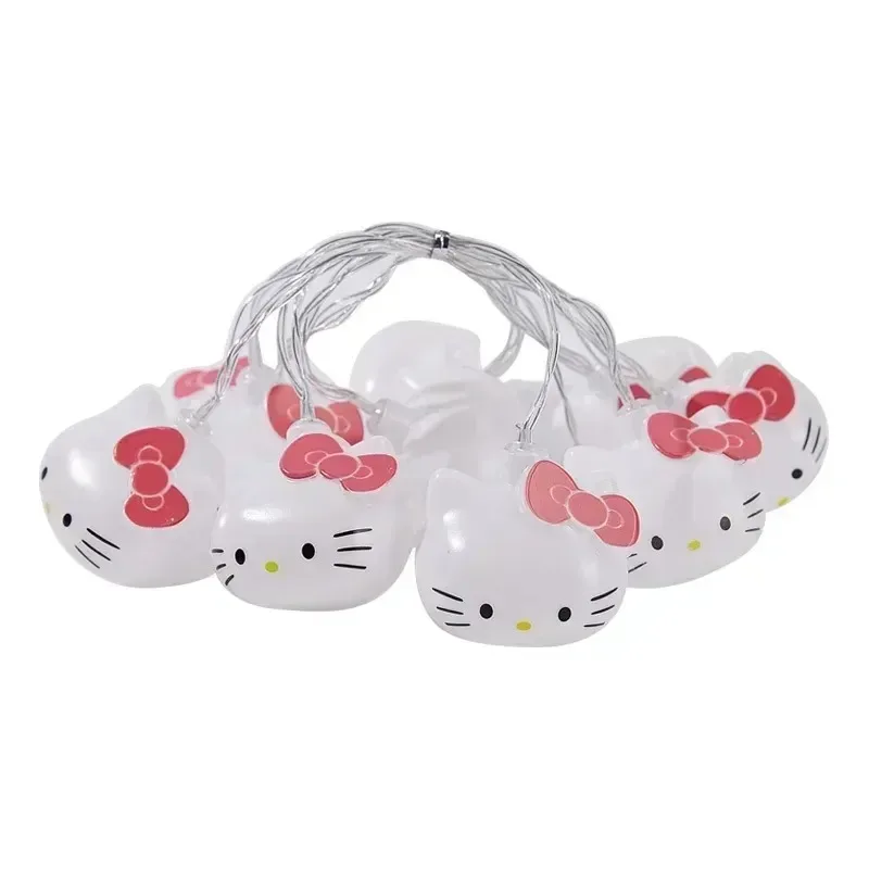 Hello Kitty Kawaii taśma LED Sanrio atmosfera pokoju lampa dekoracyjna migające światło wtyczka USB świąteczna dekoracja lampka nocna