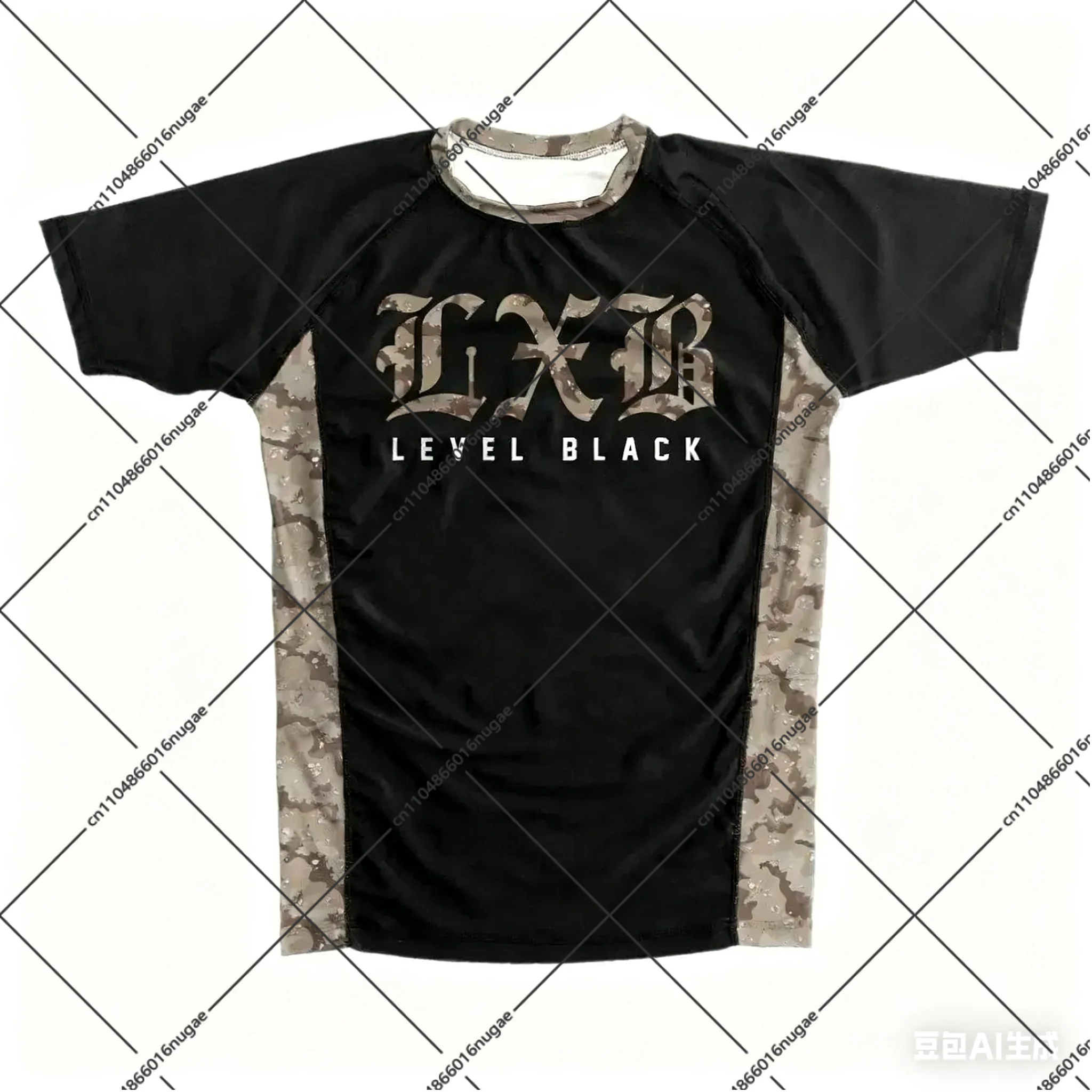 2526 تي شيرت أسود للحماية من الطفح الجلدي سريع الجفاف للصالة الرياضية تي شيرت Levelxblack Jersey تي شيرت RANKED V2 NIVEL NEGRO RAASH GUARD Moto Top #5