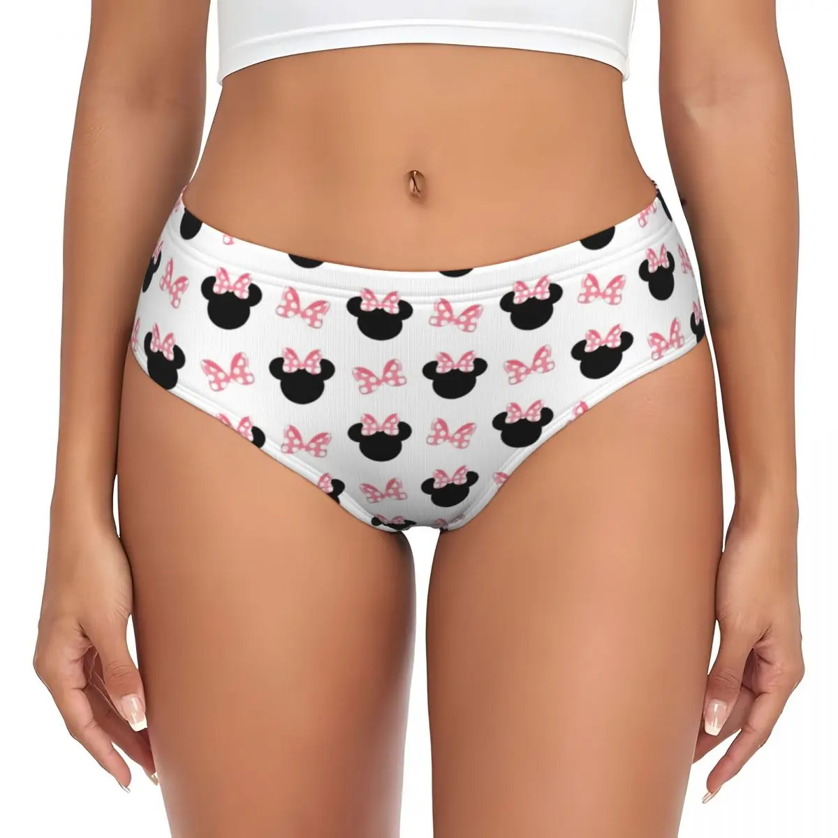 

Mickey Mouse Minnie Women's Underwear Brief Soft Ladies Panties Briefs
