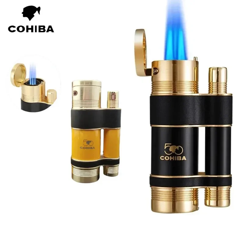 

New Luxury Cigar Lighter Windproof Inflatable Gas Flint Jet Flame Lighter Griding Wheel Cigarette Lighter Smoking Accessories