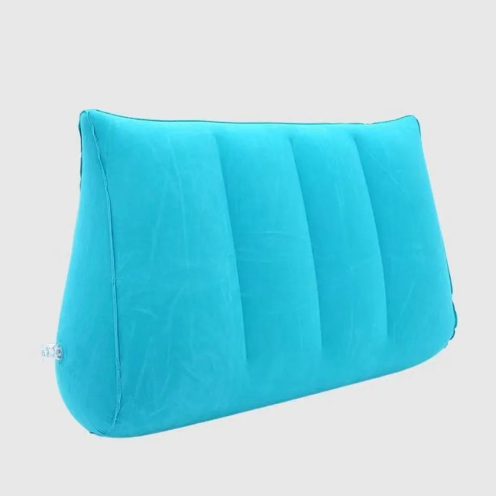 PVC Flocking Silicone Pillow Blue+Black Triangle Cylinder Wedge Inflatable Pillow Soft Inflatable Triangle Pad Home