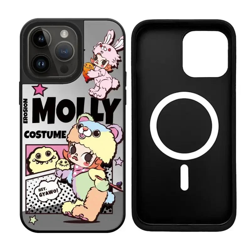 Girl Figure iPhone 11 12 13 14 15 16 Pro Max Mirror Surface MagSafe Case Cover Shell