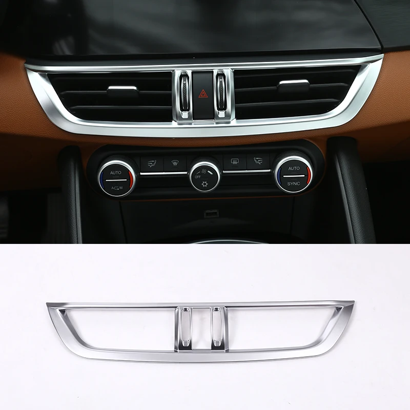 For Alfa Romeo Giulia 2017 Car Accessories 1 Pcs ABS Chrome Center Console AC Outlet Frame Trim Refitting Accessories