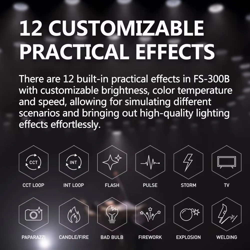 Nanlite FS-300C FS-300B Video Light 2700K to 7500K  LED Monolight for Photography Fill Light CRI 95 TLCI 94 with App-Controlled