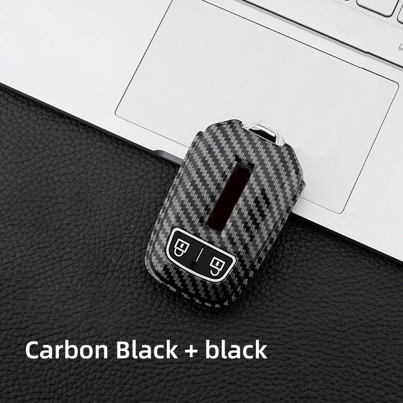 Carbon Car Key Case Key Cover Key Shell Fob For ISUZU D-MAX MUX Truck DMAX 2B Remote keyless rubber protect shell